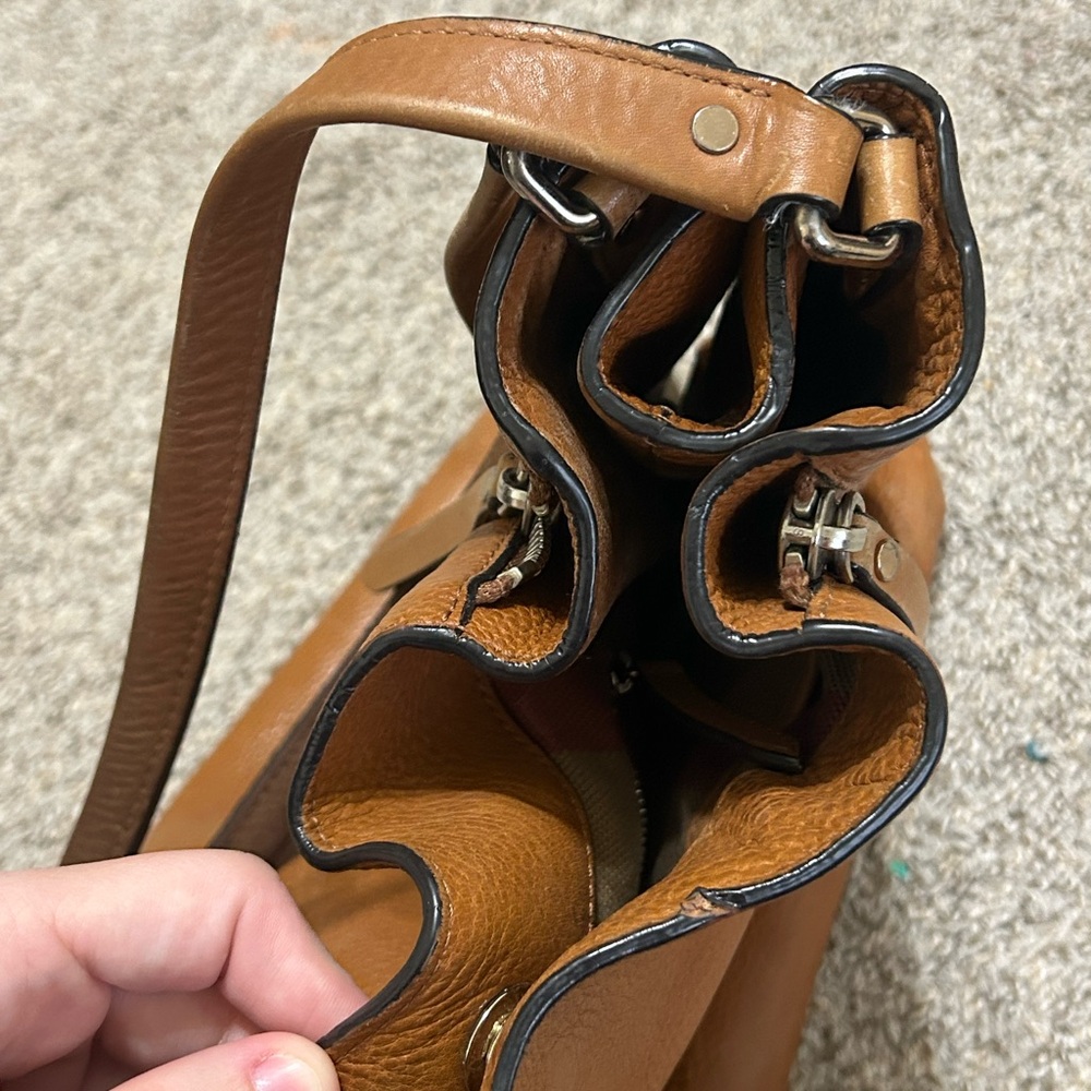 Burberry Calfskin House Check Maidstone Medium Brown Shoulder Bag Authentic Tote - Picture 6 of 16